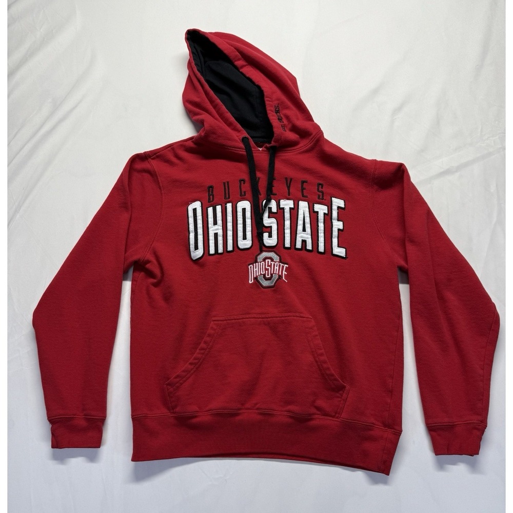 Ohio State Buckeyes Hoodie Mens M Red NCAA Football Pullover Fleece Sweatshirt